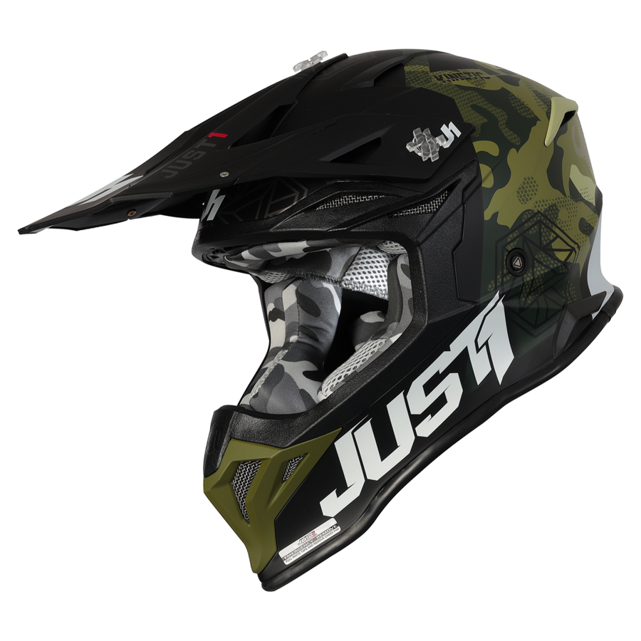 Шлем (кроссовый) JUST1 J39 KINETIC камуфляж/хаки/черный матовый (2021)