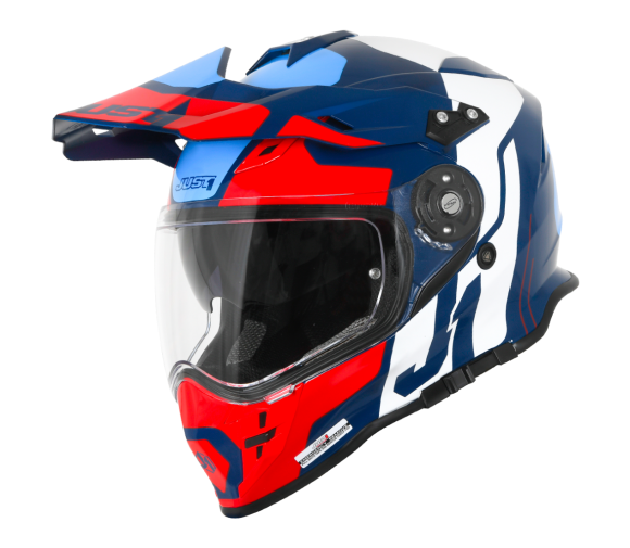 Шлем (мотард) JUST1 J34 Tour красный/синий глянцевый (2021)